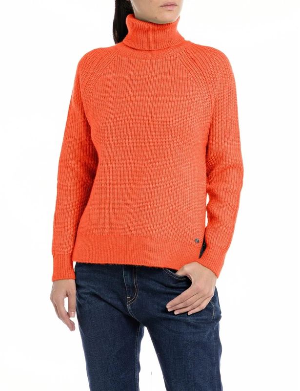 REPLAY Women's DK3553.000.G23274 Sweater, Spicy Orange 518, XS