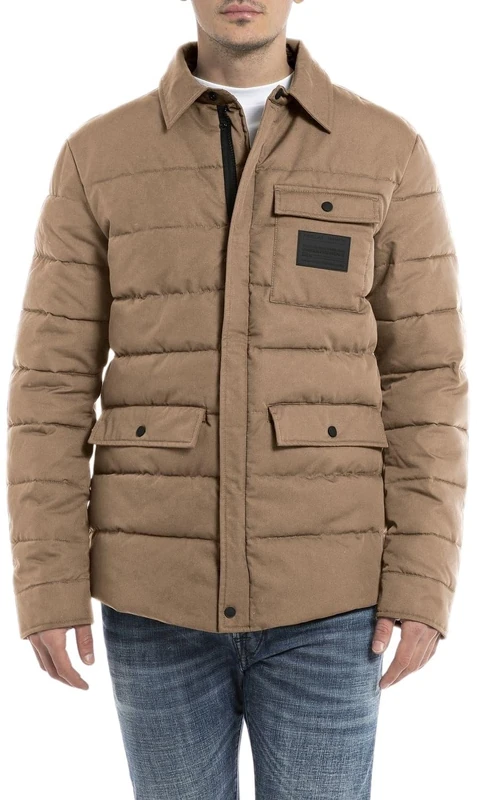 Replay men's jacket, transitional jacket, quilted jacket, Earth 557 (brown), XXL