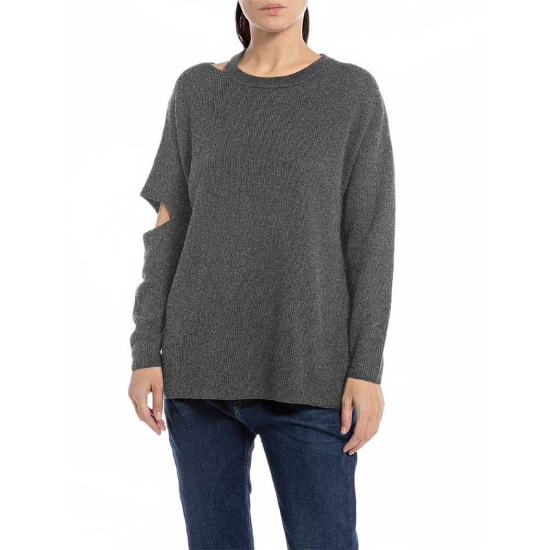 REPLAY Women's DK3558.000.G23138 Sweater, Medium Grey Melange M06, S