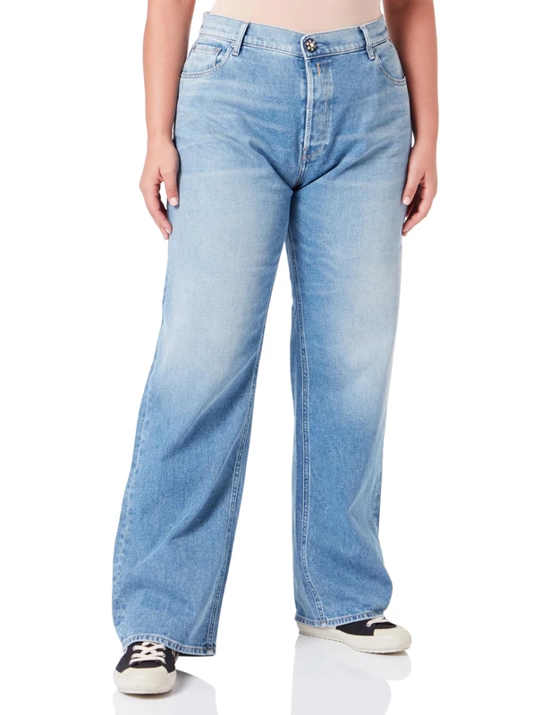 REPLAY Women's WA493 Jaylie Rose Label Pack Jeans, Light Blue 010, 33W / 32L