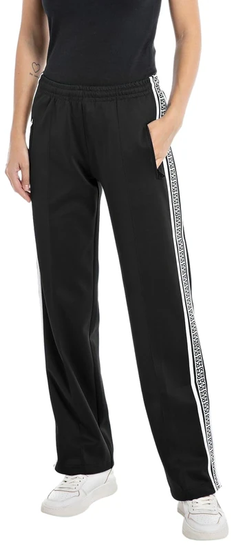 REPLAY Women's Jogging Pants All Over Print, Black 098 (Black), S