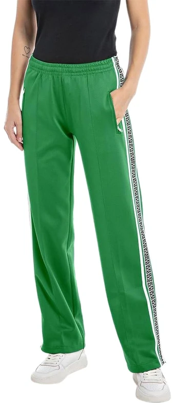 REPLAY Women's W8090 Tech Fleece Casual Pants, Sport Green 733, S