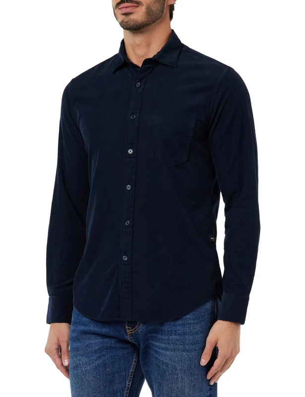 REPLAY Men's M4106 .000.84764GP Shirt, Night Blue 971, S