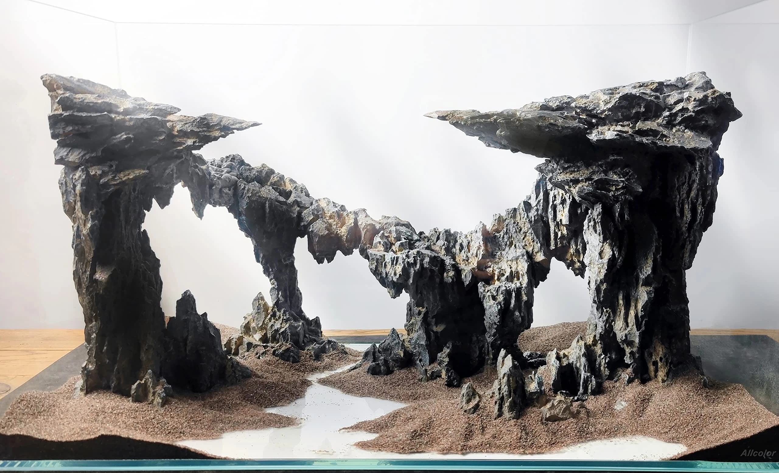 Allcolor Fish Tank Decor Rocks.Aquarium Decoration Model.Easy and Quick Solution for Aquascaping.(Twilight)