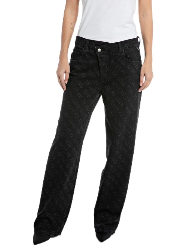 REPLAY Women's WA511 Zelmaa Ok Jeans, Black 098, 27W / 32L