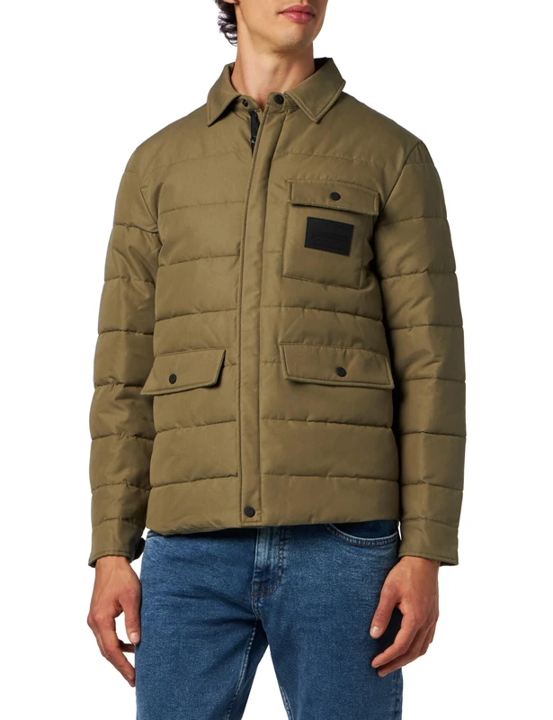 REPLAY Men's M8352 Quilted Jacket, Army Green 235, M