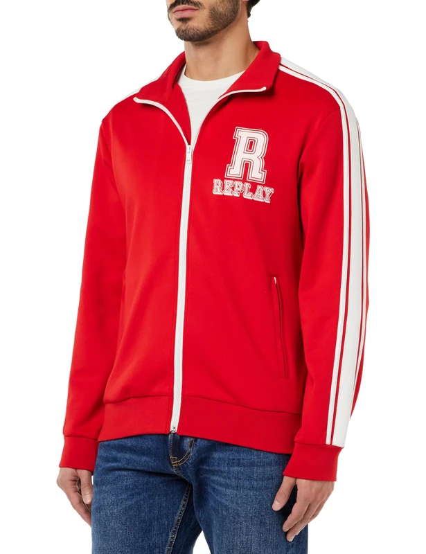 REPLAY Men's M6704 Sweatshirt, Ruby Red 656, M