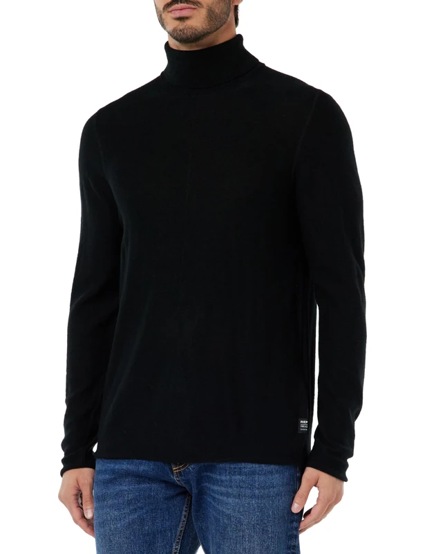 REPLAY Adult UK2507 Wool Blend Sweater, Black 098, L