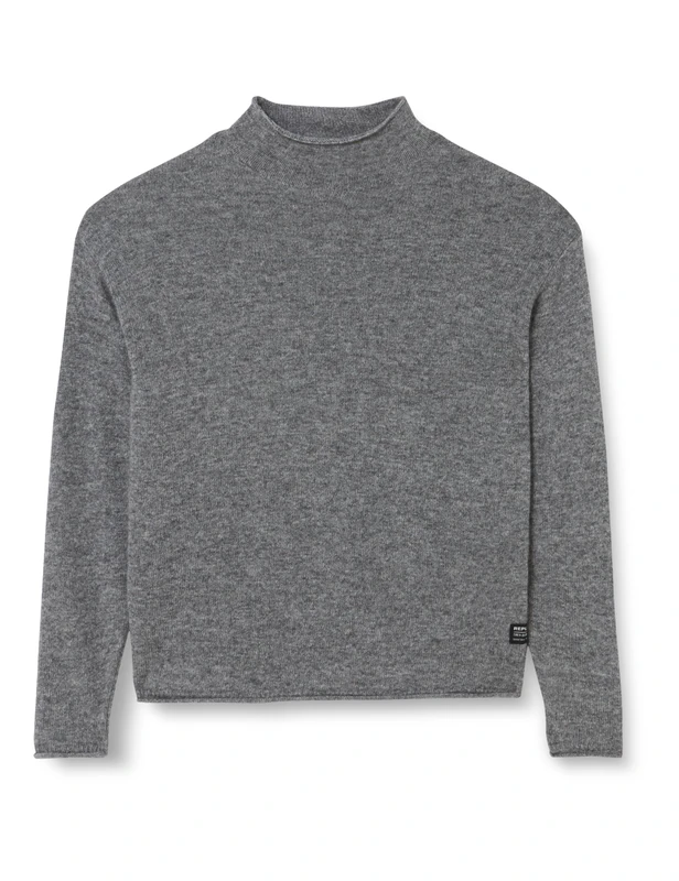 REPLAY Adult UK2520 Aged Sweater, Iron Melange M08, M