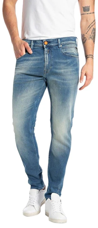 REPLAY Adult M1000 Johnfrus Jeans, Medium Blue 009, 28W / 32L