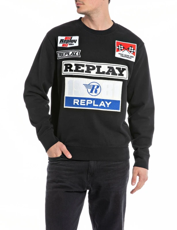 REPLAY Men's Sweatshirt Racing without Hood