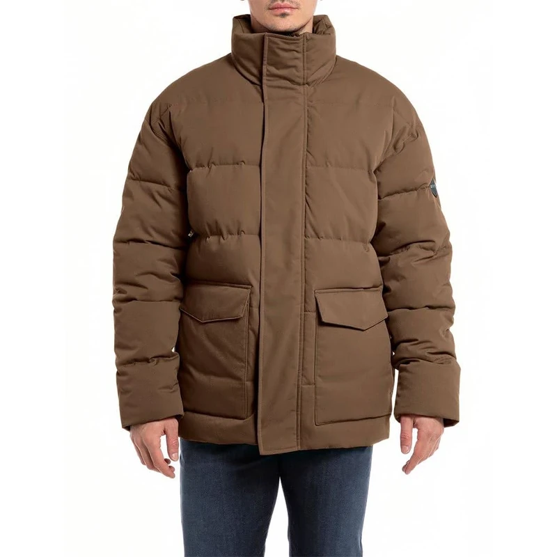 REPLAY Men's M8356 Quilted Jacket, Ruby Red 055, S