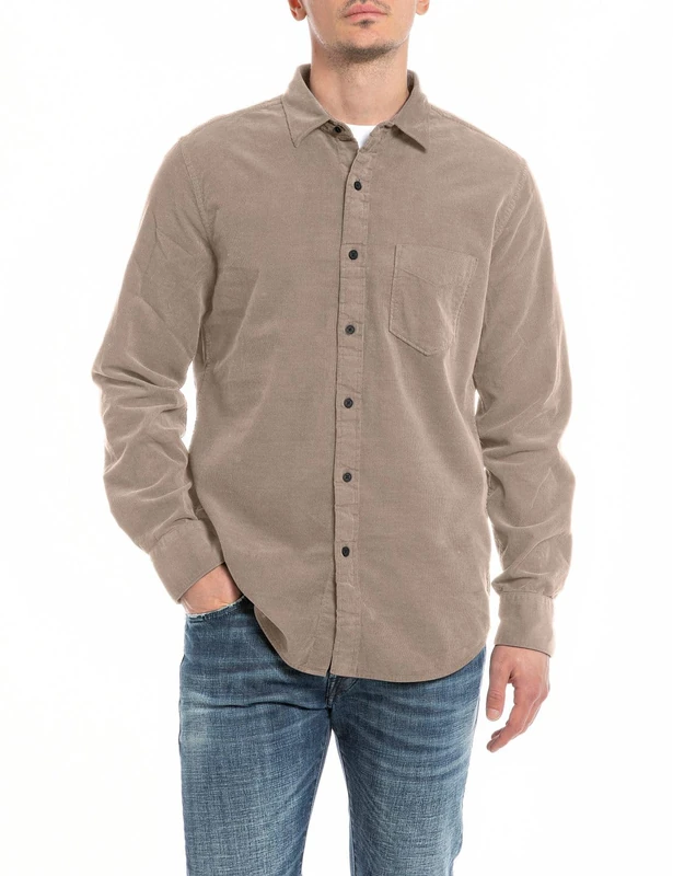 REPLAY Men's M4106 .000.84764GP Shirt, Dark Sand 326, 3XL