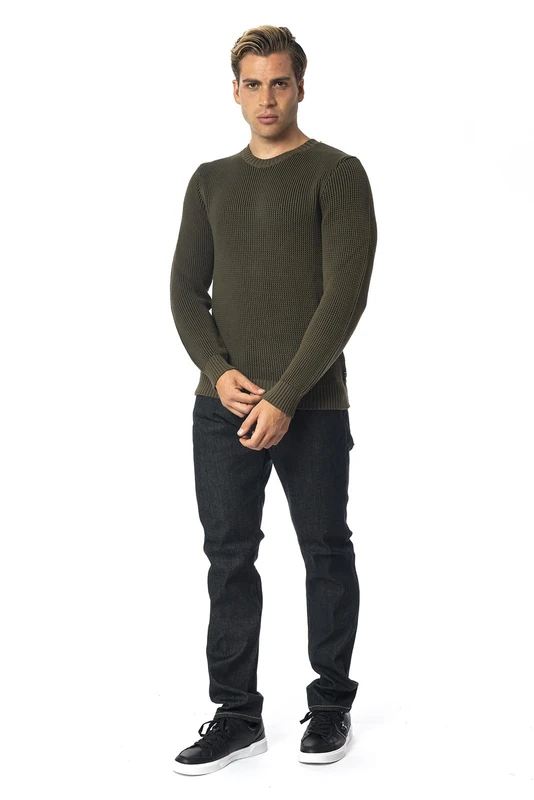 REPLAY Men's Cotton Sweater, Army Green 238 (Green), L