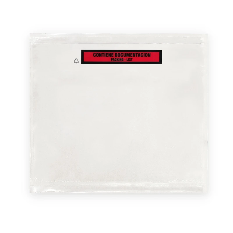 Raylu Paper® - Adhesive Document Holders for Packing List of Shipping, Transparent Bags with Self-Closing, Pack of 500 Units (A4 Size)