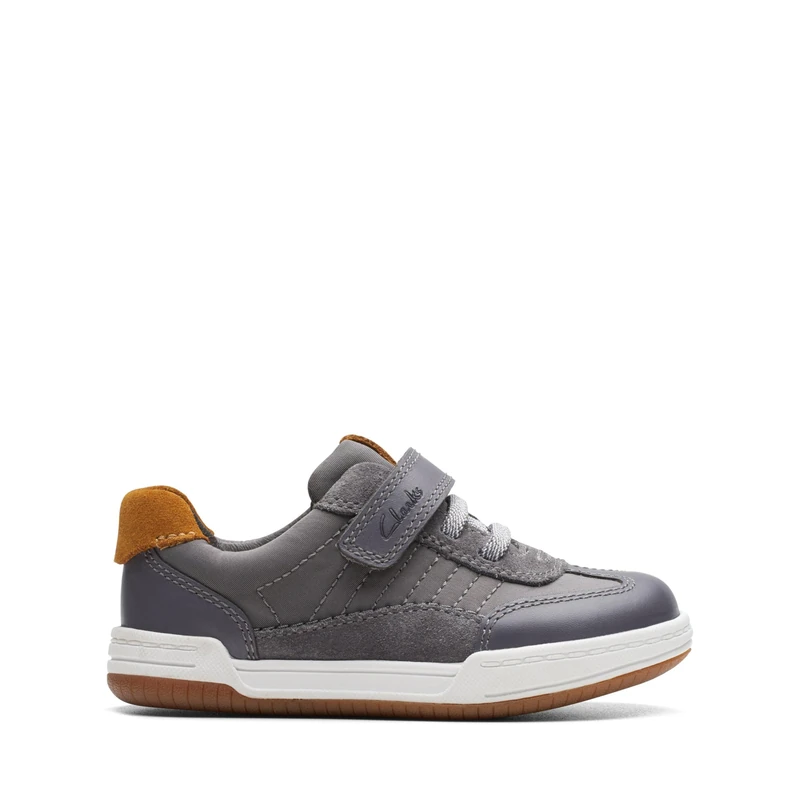 Clarks Boys Fawn Family T Sneaker, Gray, 4.5 UK Child