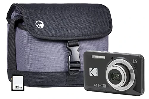Kodak PIXPRO FZ55 Camera inc Shoulder Bag with Compartment & 32GB SD - Black