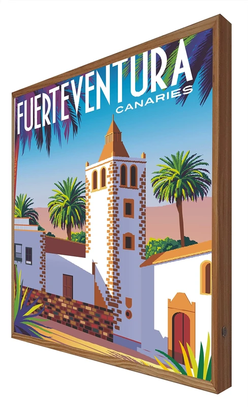 CCRETROILUMINADOS Forteventura Backlit Wooden Frame Picture: Travel Series