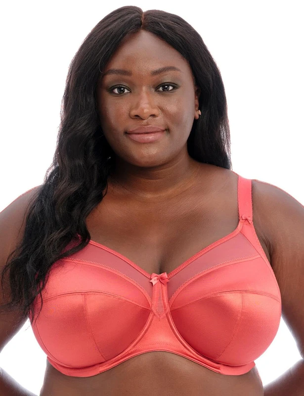 Goddess Women's Keira Underwire Banded Bra Full Coverage, Sheer, Mineral Red, 46I US