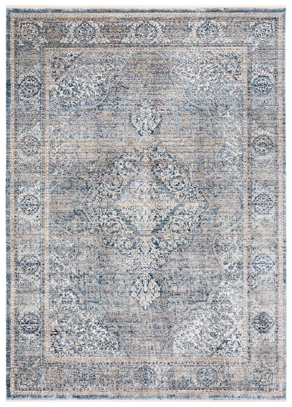 Safavieh Traditional Rug for Living Room, Dining Room, Bedroom - Dream Collection, Short Pile, in Grey and Turquoise, 122 X 183 cm