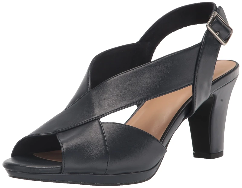Easy Street Women's Christy Heeled Sandal, Navy, 6.5 UK