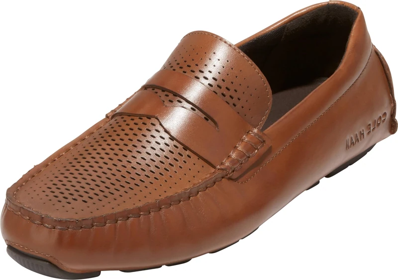 Cole Haan Men's Grand Laser Penny Driver Driving Style Loafer, British Tan/Java, 7 UK
