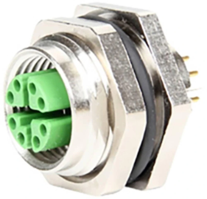METZ CONNECT Female M12 8 Pin Backboard Mount - Image 1