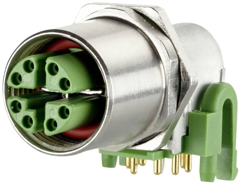 METZ CONNECT Female M12 8 Pin Angled Back Panel Mount Socket