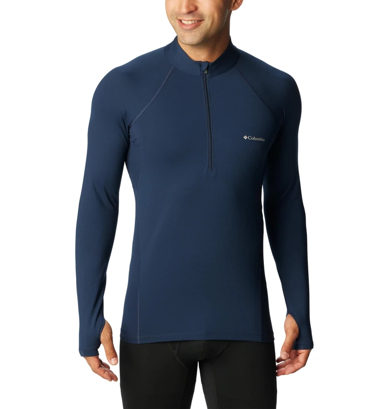 Columbia Men's Long Sleeve Baselayer with Half Zip, Midweight Stretch