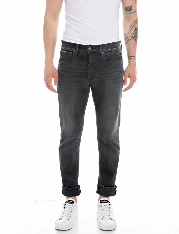 Replay Herren Jeans Grover Straight-Fit Bio, Black 098-1 (Schwarz), 28W / 30L