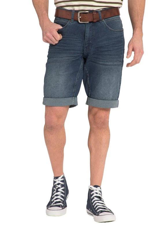 JP 1880 Men's Light Weight Denim Bermuda Pants, Dark Blue Denim, - Image 1