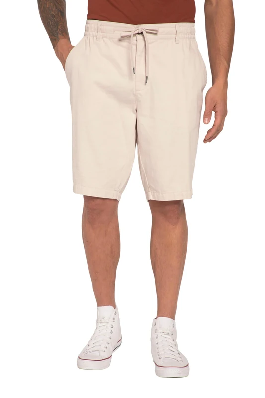 JP 1880 Men's Linen Look Bermuda Trousers, Vanilla, 5XL