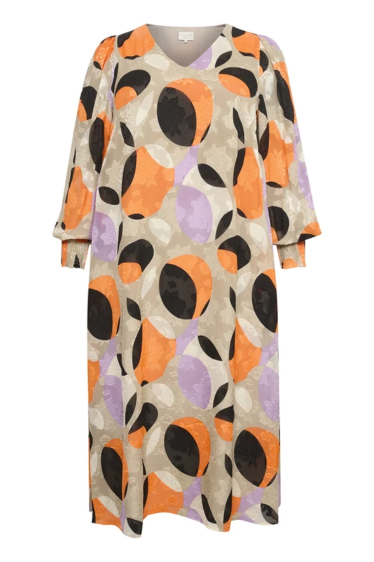 Kaffe Curve Women's Kcakky Dress, Big Grafisk Print, 16