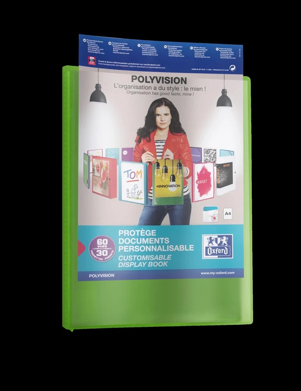 OXFORD Polyvision Document Sleeves A4 60 Sides / 30 Pockets Pack of 15 Green