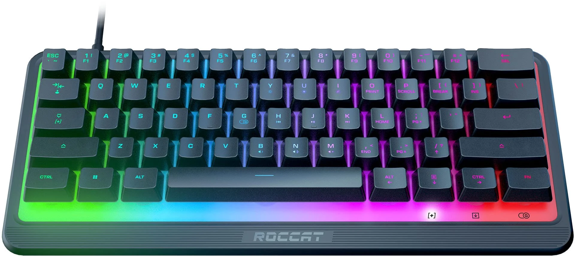 ROCCAT Magma Mini - 60% RGB Gaming Keyboard with 5 Programmable Lighting Zones, Membrane Key switches, Programmable Function Layers, Anti-Ghosting, & Spill Resistance - Black