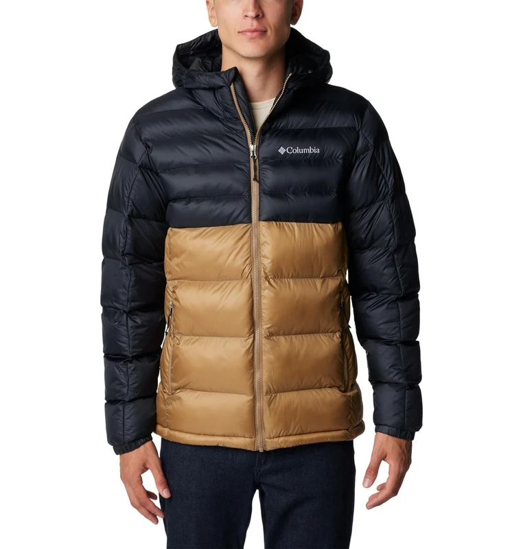 Columbia Men's Buck Butte Insulated Hooded Jacket, Hooded Puffer Jacket, Delta/Black, Size XL
