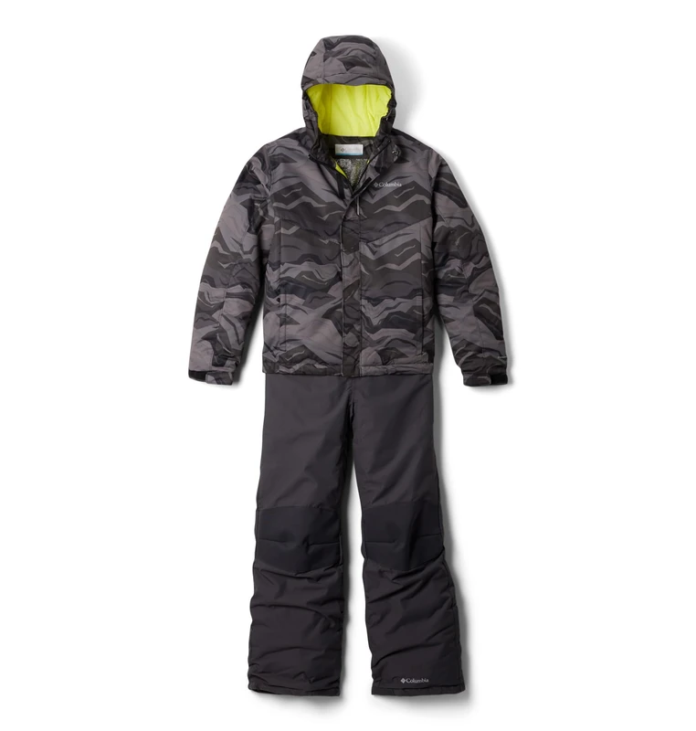 Columbia Unisex Kids Buga Set, Snowsuit Ski Jacket and Pants Set, Black Tectonic, Size M