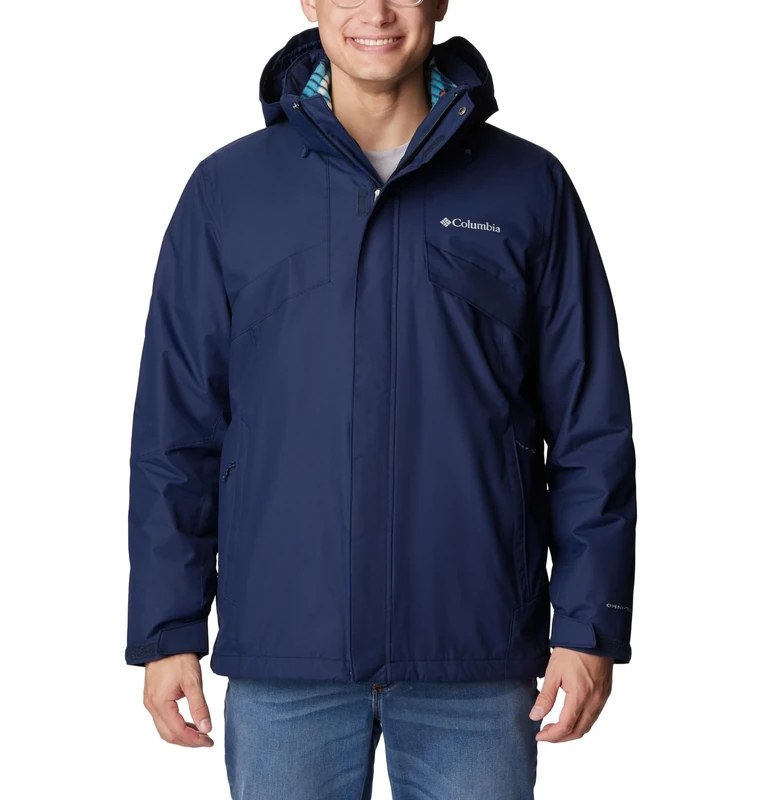 Columbia Men's Bugaboo Fleece Interchange Jacket, 3 In 1 Interchange Winter Coat, Collegiate Navy, Size XXL