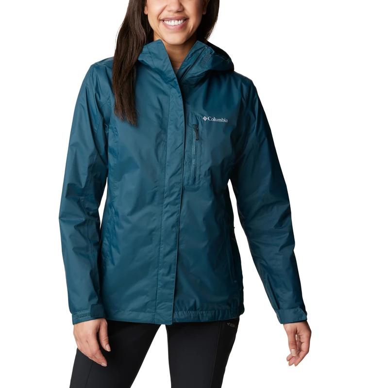Columbia Women's Pouring Adventure Jacket, Waterproof Rain Jacket, Night Wave, Size XS