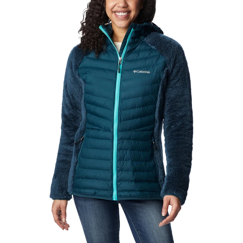 Columbia Women's Powder Lite Sherpa Hybrid Jacket, Puffer Jacket, Night Wave, Size XL