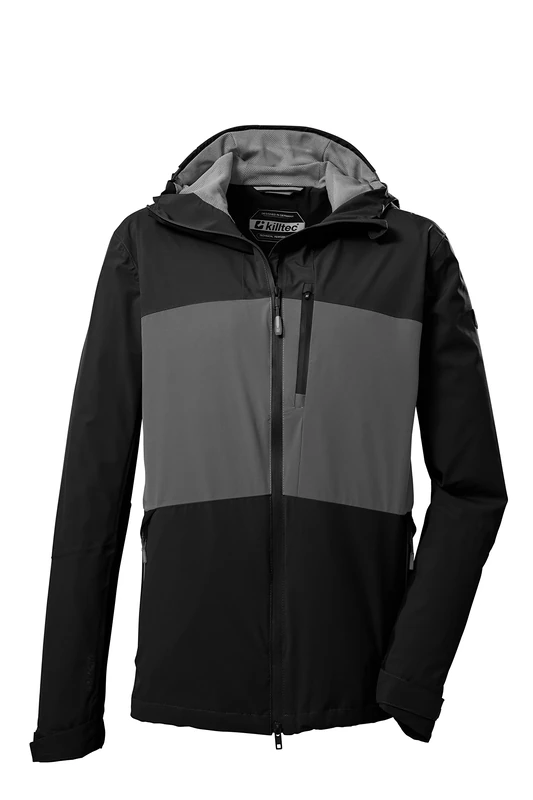 Killtec Men's Kos 31 Mn Jckt Functional Outdoor Jacket with Hood and Underarm Ventilation, Black, M