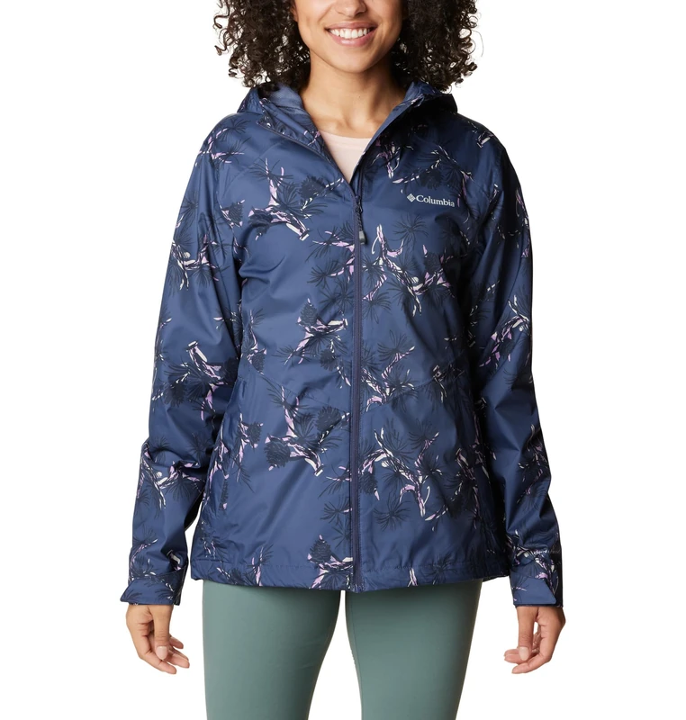 Columbia Women's Inner Limits Jacket, Waterproof Rain Jacket, Nocturnal Pinecones Print, Size XS