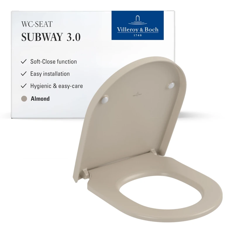 Villeroy & Boch 8M42S1AM Subway 3.0 Toilet seat, Almond