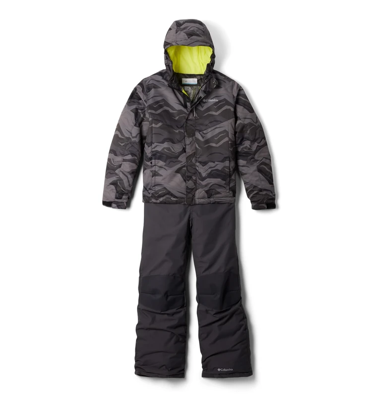 Columbia Unisex Kids Buga Set, Snowsuit Ski Jacket and Pants Set, Black Tectonic, Size XS