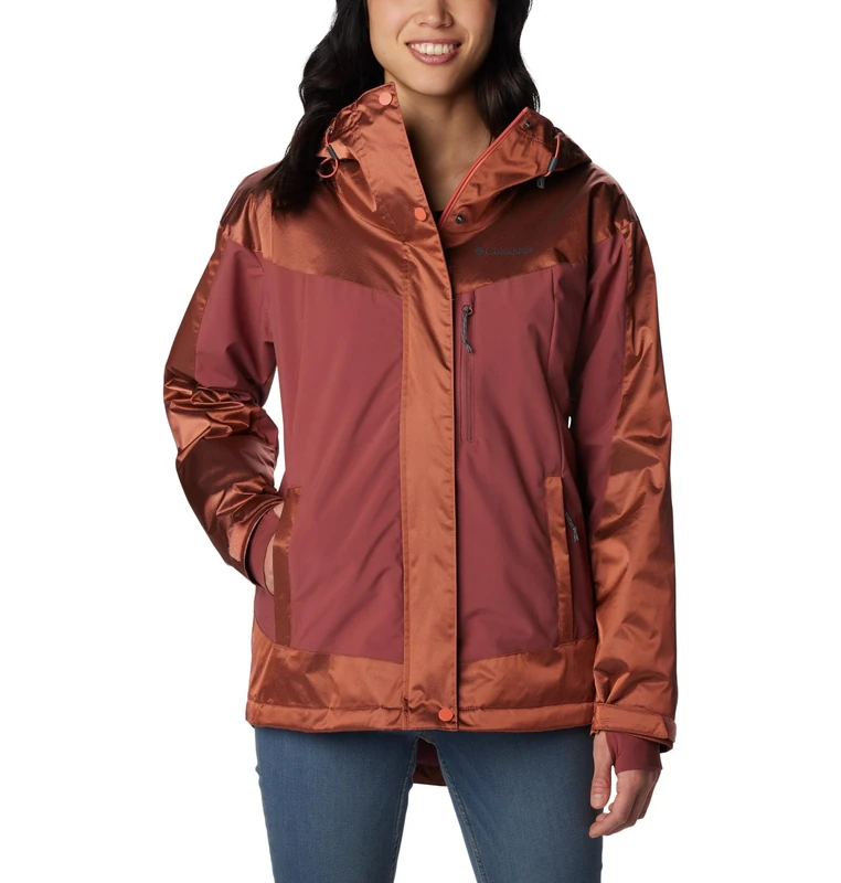Columbia Women's Point Park Insulated Winter Jacket, Faded Peach Sheen, Beetroot, M