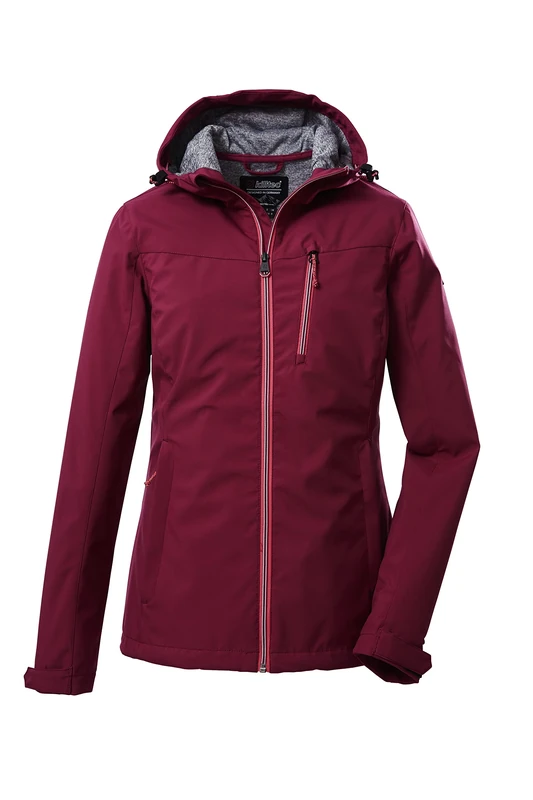 Killtec KOS 89 WMN SFTSHLL JCKT 39138-000 Women's Softshell Outdoor Jacket with Hood Dark Pink 48