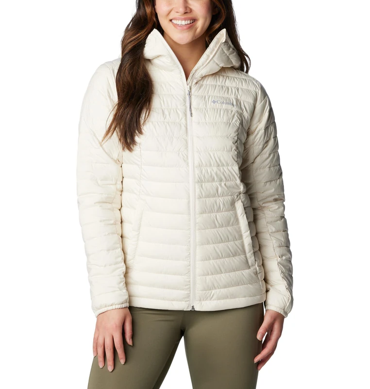 Columbia Women's Silver Falls Hooded Jacket, Hooded Puffer Jacket, Chalk, Size S