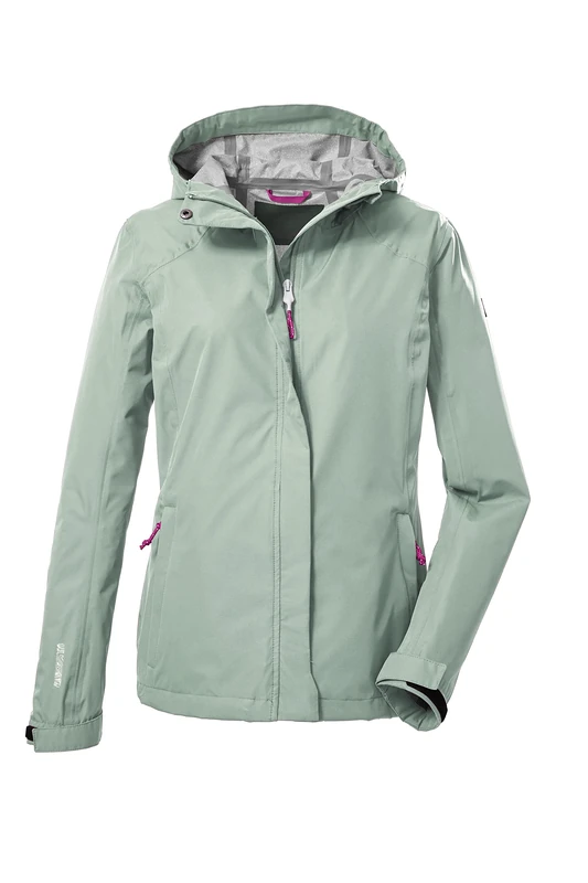 Killtec 39167-000 Women's 2-1/2-Layer Functional Jacket/Outdoor Jacket with Hood, Packable KOS 49 WMN JCKT; Light Pistachio Size 42