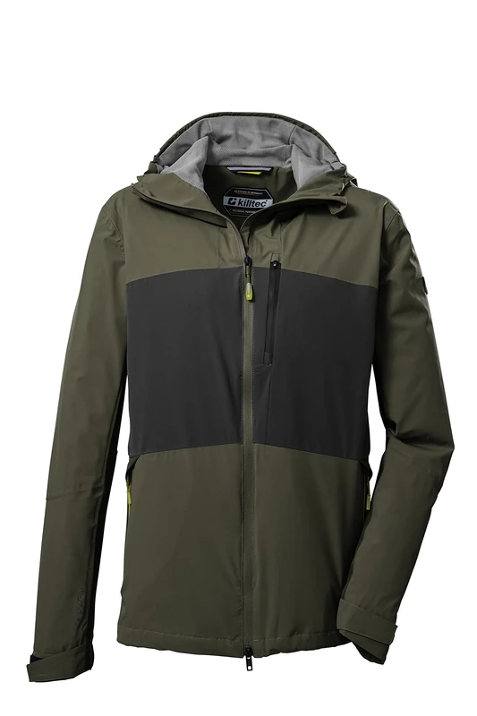 Killtec Men's Kos 31 Mn Jckt Functional Outdoor Jacket with Hood and Underarm Ventilation, Dark Olive, L