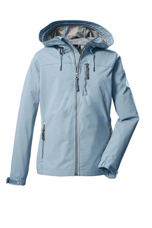 G.I.G.A. DX GS 97 WMN SFTSHLL JCKT 38392-000 Women's Softshell Outdoor Jacket with Hood Size 44 Light Blue